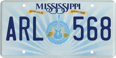 MS license plate ARL568