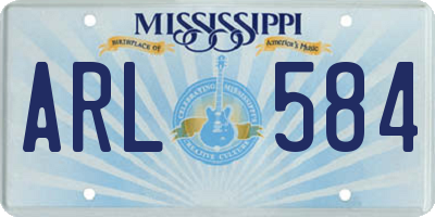 MS license plate ARL584