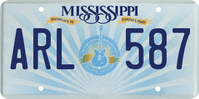 MS license plate ARL587