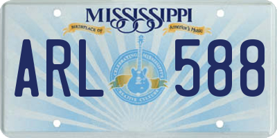 MS license plate ARL588