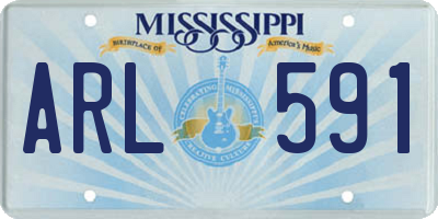 MS license plate ARL591