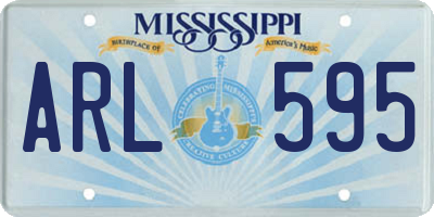 MS license plate ARL595