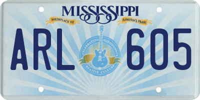 MS license plate ARL605