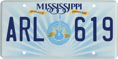 MS license plate ARL619