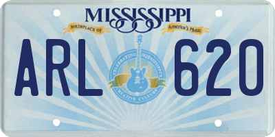 MS license plate ARL620
