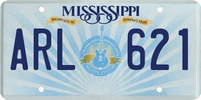 MS license plate ARL621