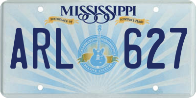 MS license plate ARL627