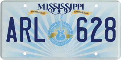 MS license plate ARL628