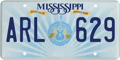 MS license plate ARL629