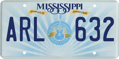 MS license plate ARL632