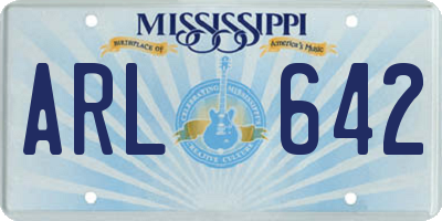 MS license plate ARL642