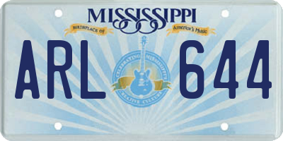 MS license plate ARL644
