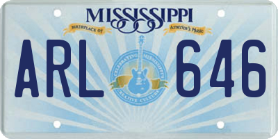 MS license plate ARL646