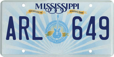 MS license plate ARL649