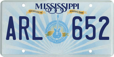 MS license plate ARL652