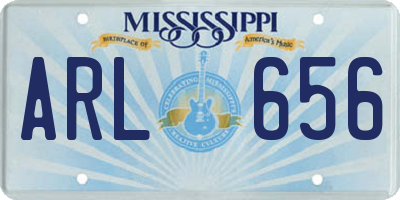 MS license plate ARL656