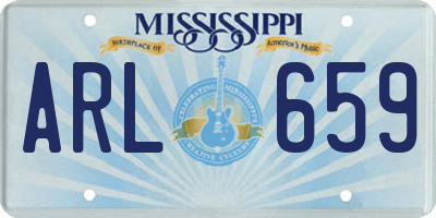 MS license plate ARL659