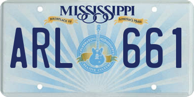 MS license plate ARL661