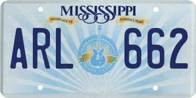 MS license plate ARL662