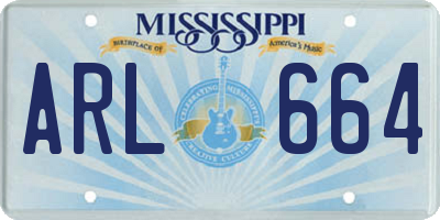 MS license plate ARL664
