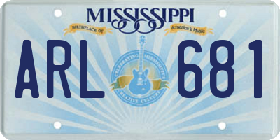 MS license plate ARL681