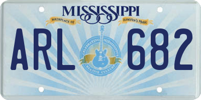 MS license plate ARL682