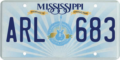MS license plate ARL683