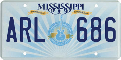 MS license plate ARL686