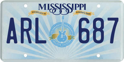 MS license plate ARL687