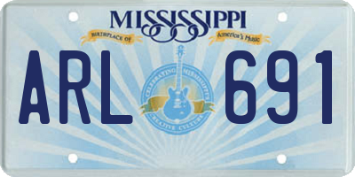 MS license plate ARL691