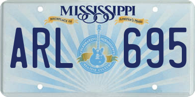MS license plate ARL695