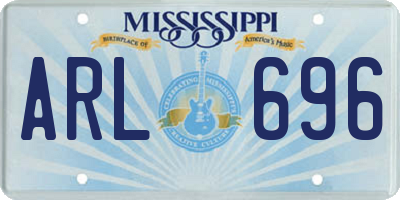 MS license plate ARL696