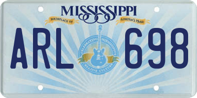 MS license plate ARL698