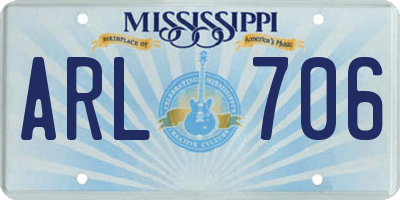 MS license plate ARL706