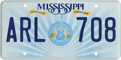 MS license plate ARL708