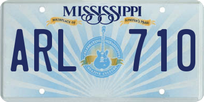 MS license plate ARL710