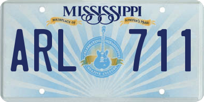 MS license plate ARL711