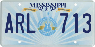 MS license plate ARL713