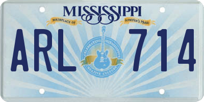 MS license plate ARL714