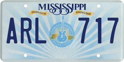 MS license plate ARL717
