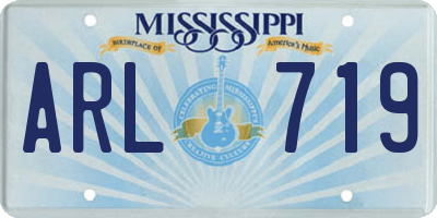 MS license plate ARL719