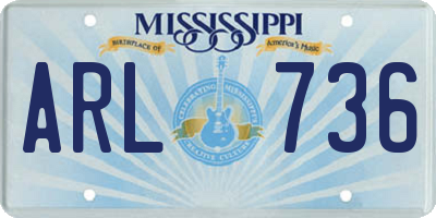 MS license plate ARL736