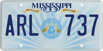 MS license plate ARL737