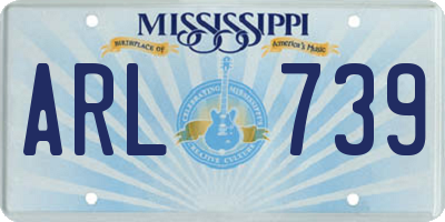 MS license plate ARL739