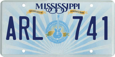 MS license plate ARL741
