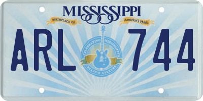 MS license plate ARL744