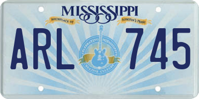 MS license plate ARL745
