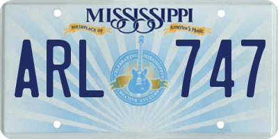 MS license plate ARL747