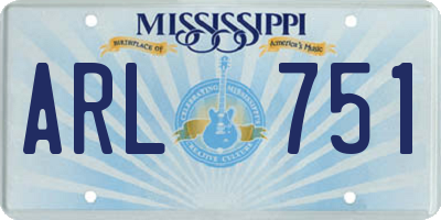 MS license plate ARL751