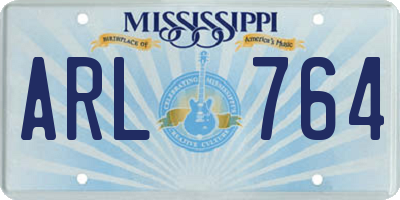 MS license plate ARL764
